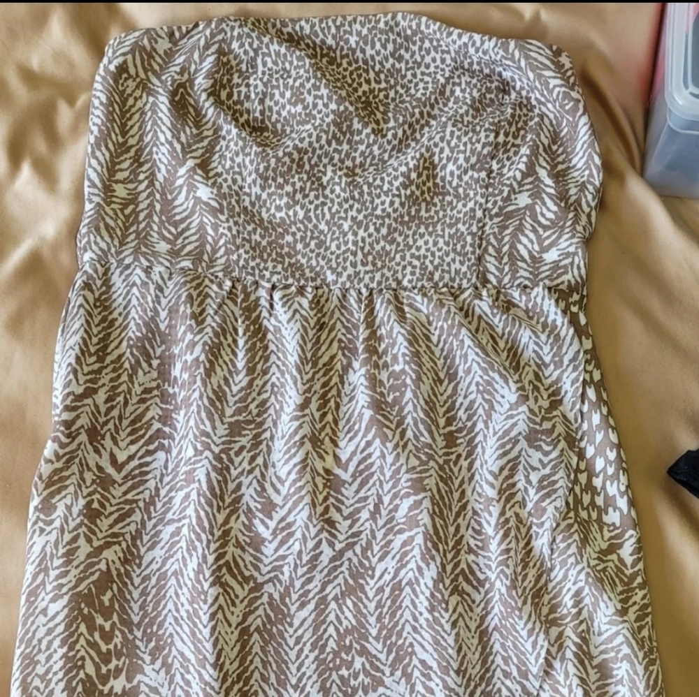 The Limited Brown Strapless Dress